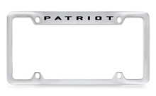 Jeep Patriot Chrome Plated Solid Brass Top Engraved License Plate Frame Holder With Black Imprint