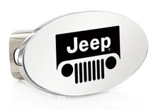 Jeep Logo Oval Chrome Plated Trailer Hitch Cover 