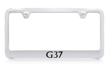 Infiniti G37 Chrome Plated Solid Brass License Plate Frame Holder With Black Imprint