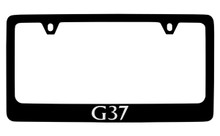 Infiniti G37 Black Coated Zinc License Plate Frame Holder With Silver Imprint