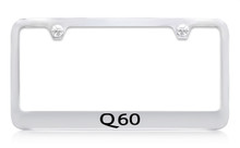Infiniti Q60 Chrome Plated Solid Brass License Plate Frame Holder With Black Imprint