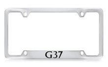 Infiniti G37 Bottom Engraved Chrome Plated Solid Brass License Plate Frame Holder With Black Imprint