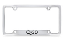Infiniti Q60 Bottom Engraved Chrome Plated Solid Brass License Plate Frame Holder With Black Imprint