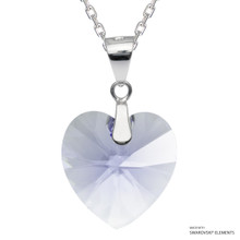 Provence Lavender Xilion Heart Necklace Embellished With Dazzling Crystals (NE3R-283)