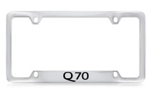 Infiniti Q70 Bottom Engraved Chrome Plated Solid Brass License Plate Frame Holder With Black Imprint