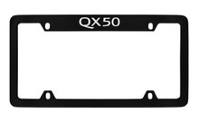 Infiniti QX50 Top Engraved Black Coated Zinc License Plate Frame 