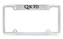 Infiniti QX70 Bottom Engraved Chrome Plated Solid Brass License Plate Frame Holder With Black Imprint