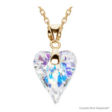 Crystal Aurore Boreale Wild Heart Necklace Embellished With Dazzling Crystals (NE4G-001AB)