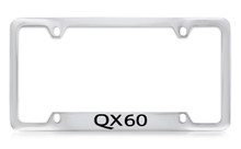 Infiniti QX60 Bottom Engraved Chrome Plated Solid Brass License Plate Frame Holder With Black Imprint
