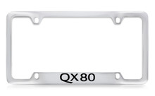 Infiniti QX80 Bottom Engraved Chrome Plated Solid Brass License Plate Frame Holder With Black Imprint