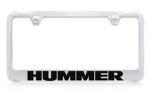 Hummer Chrome Plated Solid Brass License Plate Frame Holder With Black Imprint