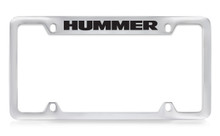 Hummer Logo Top Engraved Chrome Plated Solid Brass License Plate Frame Holder With Black Imprint