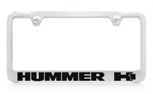 Hummer H1 Chrome Plated Solid Brass License Plate Frame Holder With Black Imprint