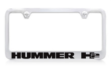 Hummer H2 Chrome Plated Solid Brass License Plate Frame Holder With Black Imprint
