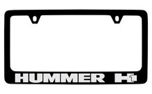 Hummer H1 Black Coated Zinc License Plate Frame Holder With Silver Imprint