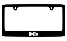 Hummer H3 Logo Only Black Coated Zinc License Plate Frame Holder With Silver Imprint