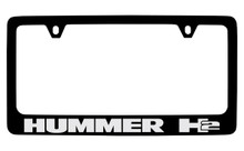 Hummer H2 Black Coated Zinc License Plate Frame Holder With Silver Imprint