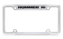 Hummer H3 Top Engraved Chrome Plated Solid Brass License Plate Frame Holder With Black Imprint