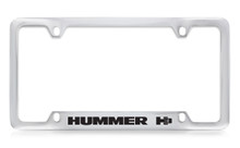 Hummer H3 Logo Bottom Engraved Chrome Plated Solid Brass License Plate Frame Holder With Black Imprint