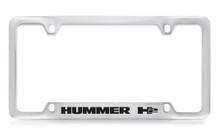 Hummer H2 Bottom Engraved Chrome Plated Solid Brass License Plate Frame Holder With Black Imprint