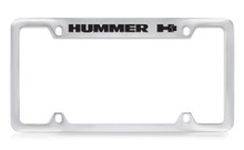 Hummer H1 Top Engraved Chrome Plated Solid Brass License Plate Frame Holder With Black Imprint