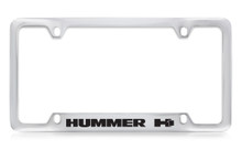 Hummer H1 Bottom Engraved Chrome Plated Solid Brass License Plate Frame Holder With Black Imprint