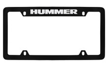 Hummer Top Engraved Black Coated Zinc License Plate Frame Holder With Silver Imprint