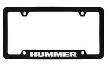 Hummer Bottom Engraved Black Coated Zinc License Plate Frame Holder With Silver Imprint