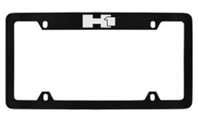 Hummer H1 Logo Only Top Engraved Black Coated Zinc License Plate Frame Holder With Silver Imprint