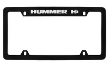 Hummer H3 Top Engraved Black Coated Zinc License Plate Frame Holder With Silver Imprint