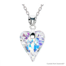Crystal Aurore Boreale Wild Heart Necklace Embellished With Dazzling Crystals (NE4R-001AB)