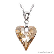 Crystal Golden Shadow Wild Heart Necklace Embellished With Dazzling Crystals (NE4R-001GSHA)