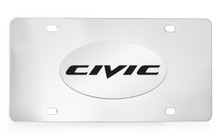 Honda Civic Chrome Plated Solid Brass Emblem Attached To A Stainless Steel Plate