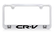 Honda CR-V Logo Chrome License Plate Frame Holder With Black Imprint