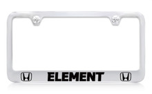Honda Element Logo Chrome License Plate Frame Holder With Black Imprint