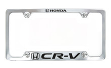 Honda CR-V Logo Chrome Plated Solid Metal Bottom Engraved License Plate Frame Holder With Black Imprint