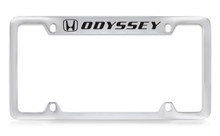 Honda Odyssey Logo Chrome Plated Solid Brass Top Engraved License Plate Frame Holder With Black Imprint