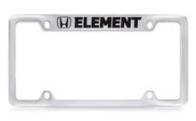 Honda Element Logo Chrome Plated Solid Brass Top Engraved License Plate Frame Holder With Black Imprint