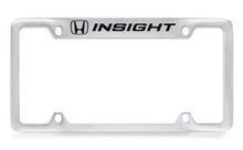 Honda Insight Logo Chrome Plated Metal Top Engraved License Plate Frame Holder With Black Imprint