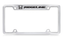 Honda Ridgeline Logo Chrome Plated Top Engraved License Plate Frame Holder With Black Imprint
