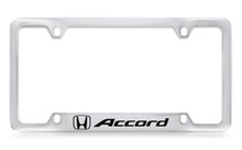 Honda Accord Logo Chrome Plated Zinc Bottom Engraved License Plate Frame Holder With Black Imprint