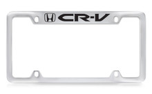 Honda CR-V Logo Chrome Plated Zinc Top Engraved License Plate Frame Holder With Black Imprint