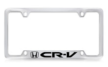 Honda CR-V Logo Chrome Plated Zinc Bottom Engraved License Plate Frame Holder With Black Imprint
