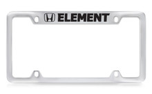 Honda Element Logo Chrome Plated Zinc Top Engraved License Plate Frame Holder With Black Imprint