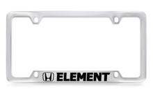 Honda Element Logo Chrome Plated Zinc Bottom Engraved License Plate Frame Holder With Black Imprint