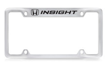 Honda Insight Logo Chrome Plated Zinc Top Engraved License Plate Frame Holder With Black Imprint