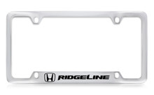 Honda Ridgeline Logo Chrome Plated Zinc Bottom Engraved License Plate Frame Holder With Black Imprint
