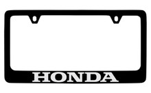 Honda Black Coated Zinc License Plate Frame Holder