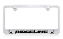 Honda Ridgeline Dual Logos Chrome Plated Zinc License Plate Frame Holder With Black Imprint