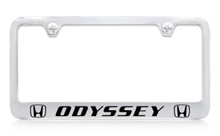 Honda Odyssey Dual Logos Chrome Plated Zinc License Plate Frame Holder With Black Imprint